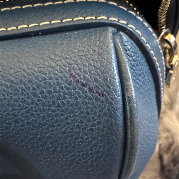 MCM Blue Leather Handbag w/Accessories - Picture 5 of 6